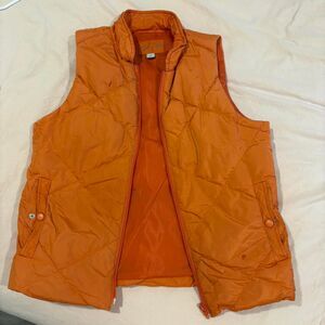 Lightweight orange puffer vest